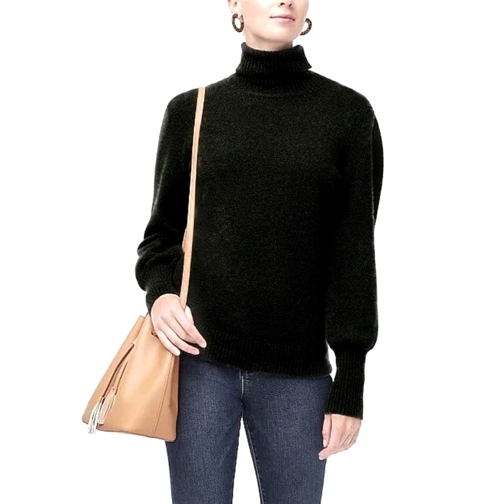 J Crew Turtleneck Puff Sleeve Sweater